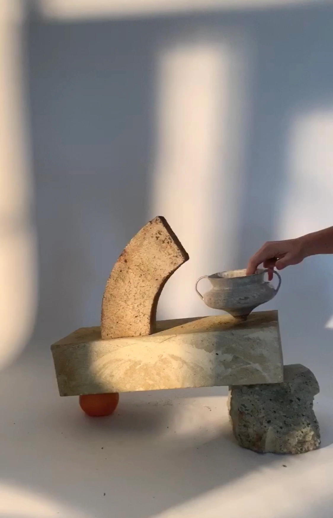 On set, Groundwork shoot, 2019. Feat. ceramic vessel by Joan Partyka.