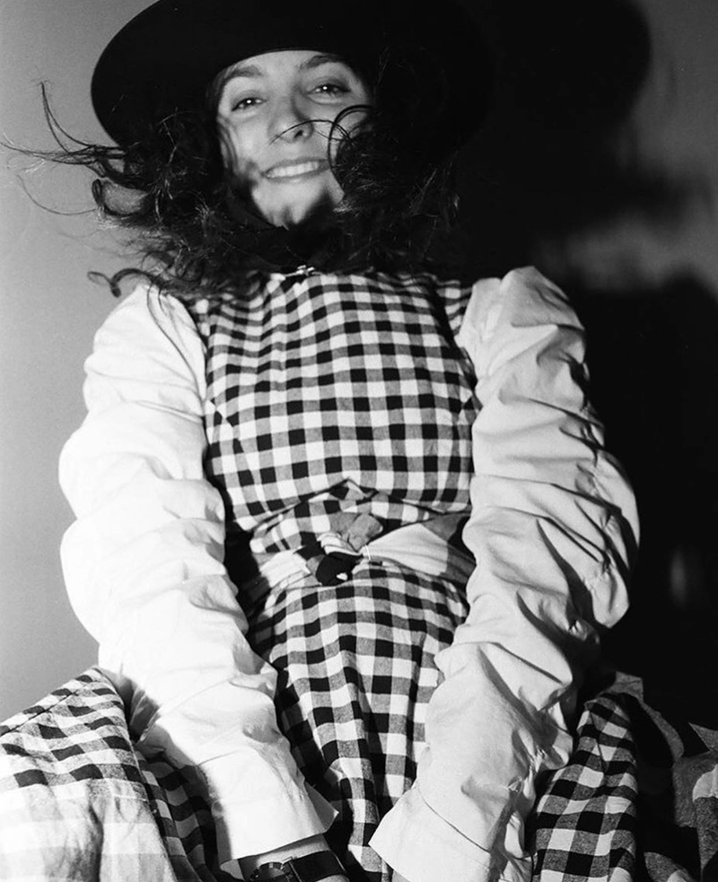 Eva's Daphne Dress made up in bojagi cotton gingham